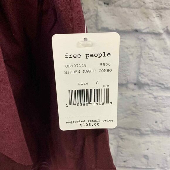 Free People Shirt Womens Small Dreaming About You Top Embroidered Short Sleeve - Picture 4 of 6